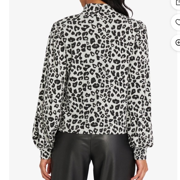 Sanctuary NITE SPOTS For Keeps Long Balloon Sleeve Mock Neck Top - Leopard Print - Picture 3 of 12